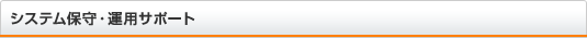 システム保守・運用サポート